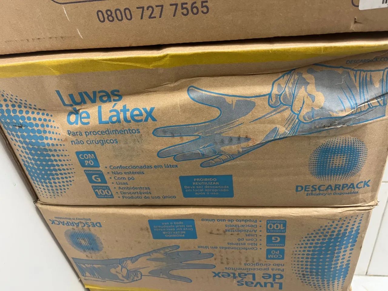 Luvas de Látex - 100 unidades - G - Foto 5
