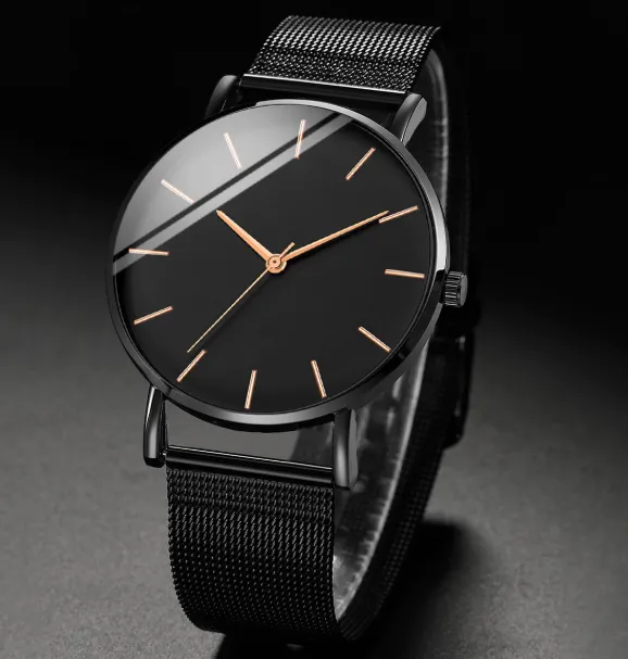 Relógio de Moda Homem Relógio de Moda Ultra-Thin Scale Mesh com Quartzo
