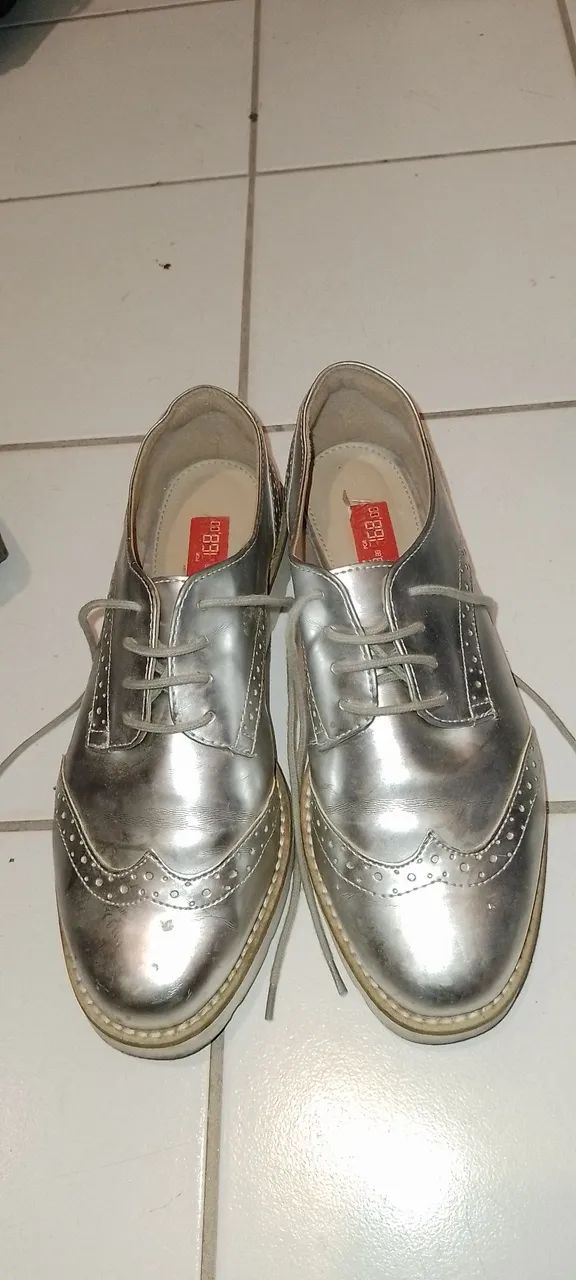 Sapatos Oxford Prateados
