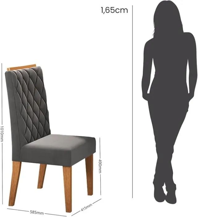 Cadeira Cleo Veludo Para Mesa - Foto 2