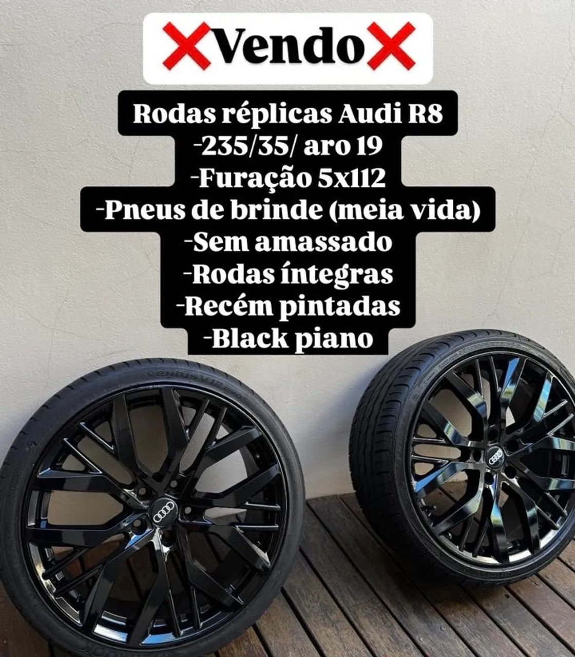 Rodas Audi R8 réplicas aro 19