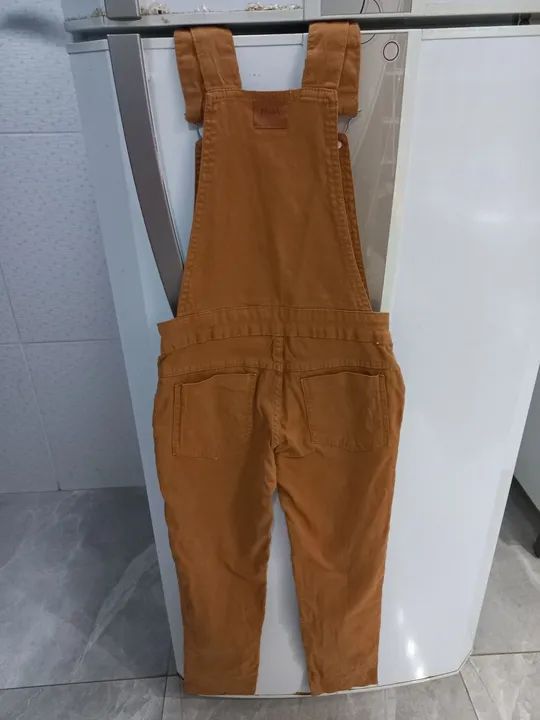 Macacão Jeans Infantil - Tamanho 12-Semi Novo. - Foto 5