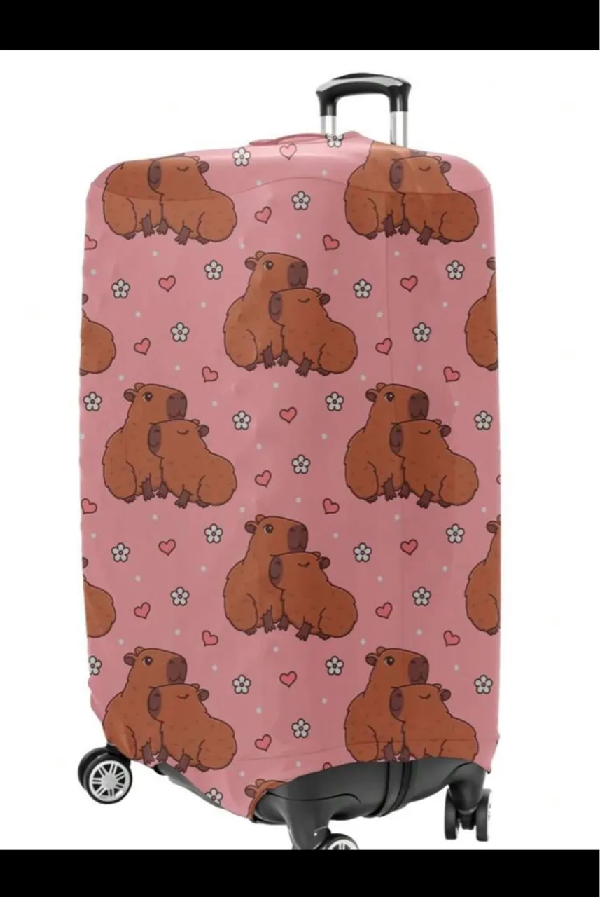 Capa de mala infantil com estampa de capivaras