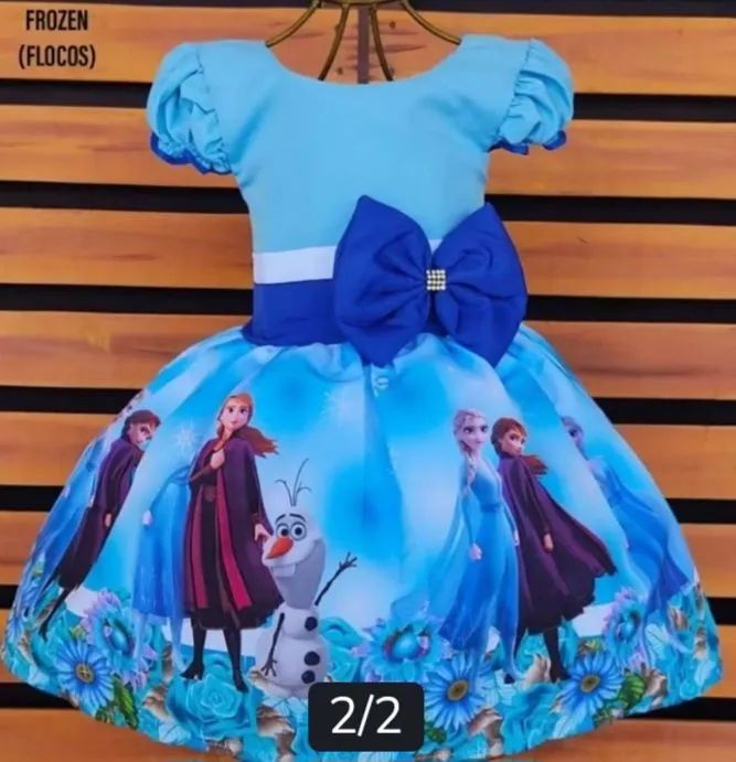 Vestido Infantil Frozen - Perfeito para Festas