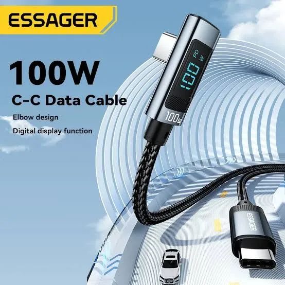 Cabo USB-C 100W/ 1M  com Display Digital - Carregamento Rápido - Foto 2