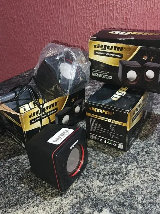 Caixa de Som Agem ACX-001 USB/P2 Estéreo