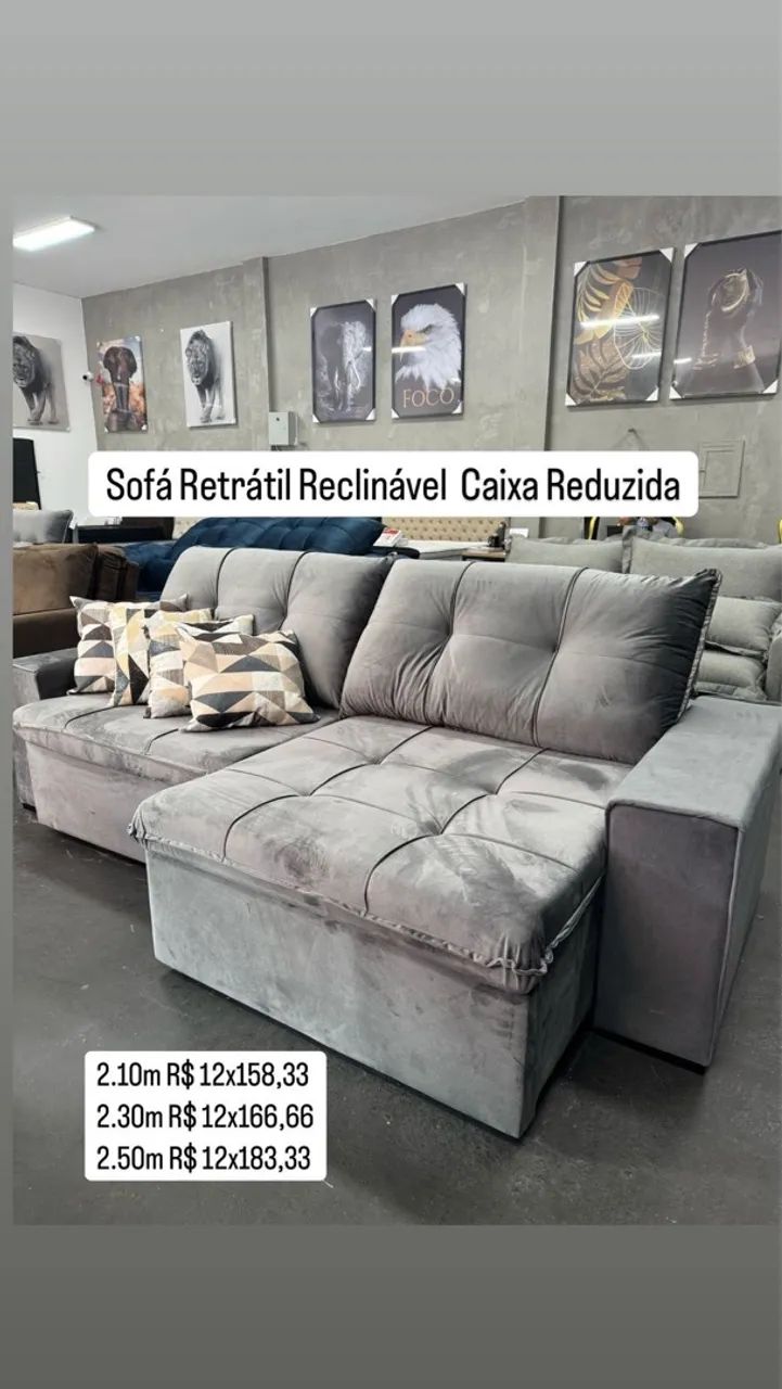 Sofá retratil reclinável 2,10  Olímpia64706782054531120