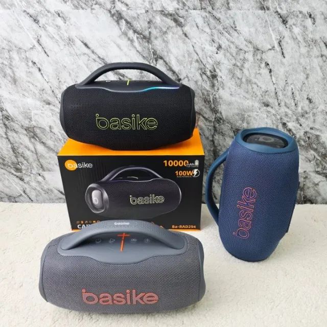 Caixa de Som Bluetooth BASIKE BA-RAD294 - 100W, LED RGB, Portátil e Potente