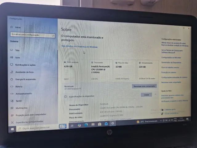 Notebook HP 2000 Intel Pentium 2030m (FUNCIONANDO PERFEITAMENTE)