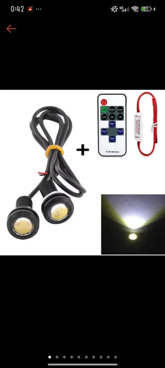 Luzes de LED para carro com controle remoto