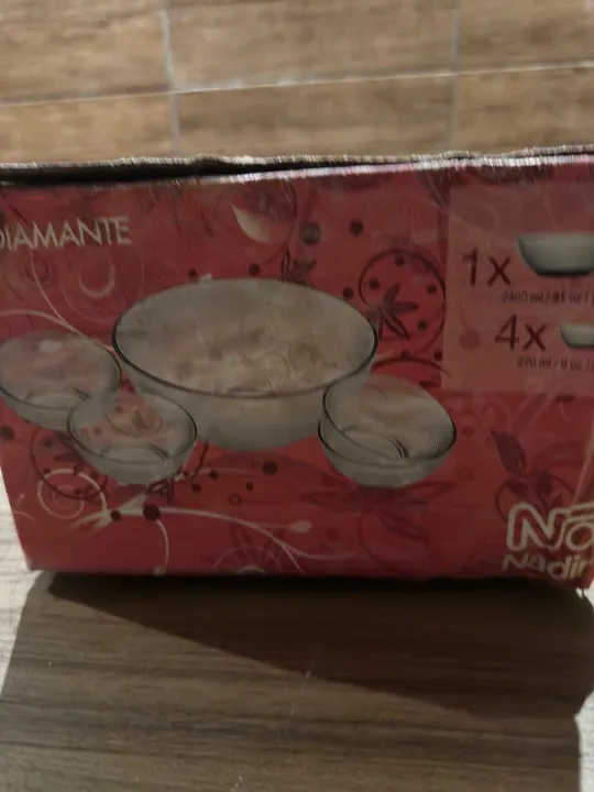 Jogo de Tigelas de Vidro Diamante - Nadir