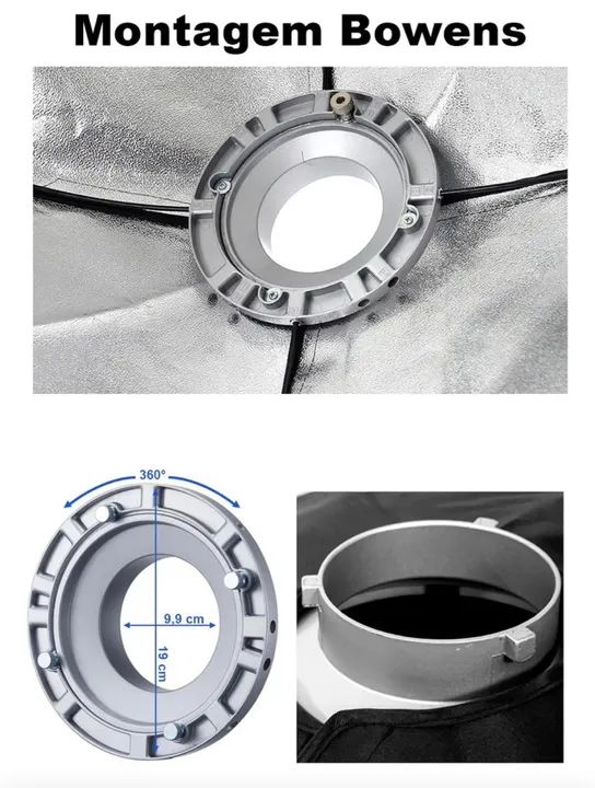 Softbox Octabox  Bowens - 120cm + Grid  - GODOX - Foto 3