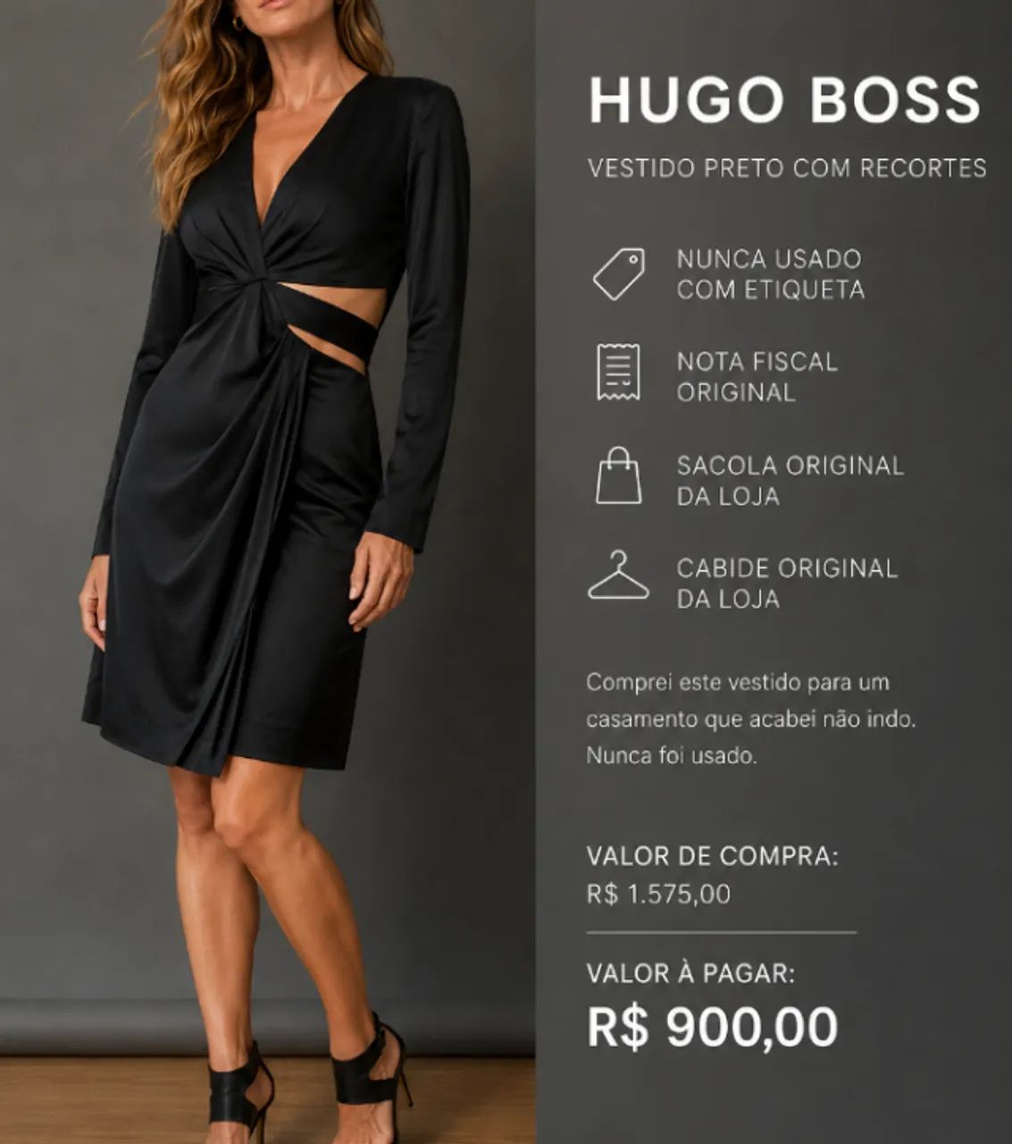 Vestido Hugo Boss original 