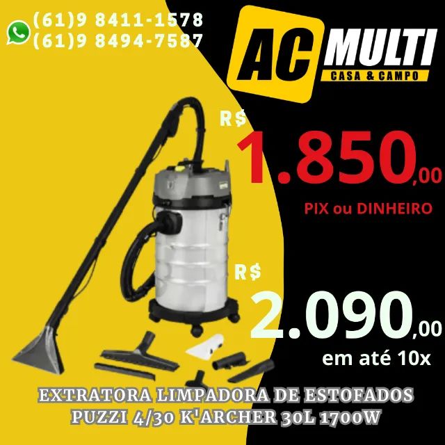 Extratora Limpadora de Estofados Puzzi 4/30 k'archer 30L 1700w