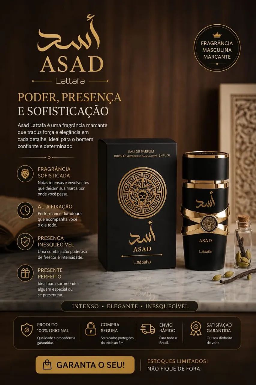 Perfume árabe Lattafa Asad