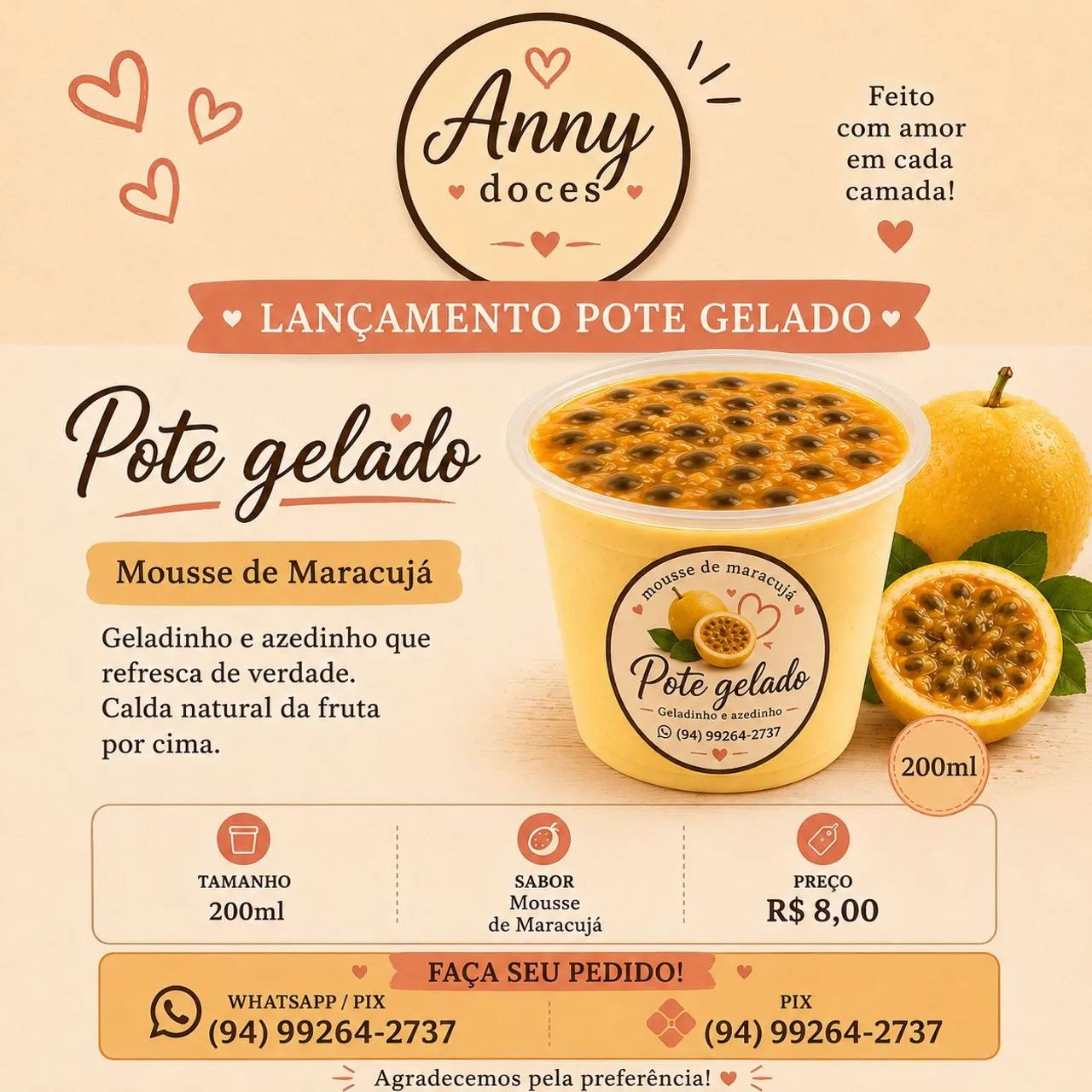 Pote Gelado de Maracujá 