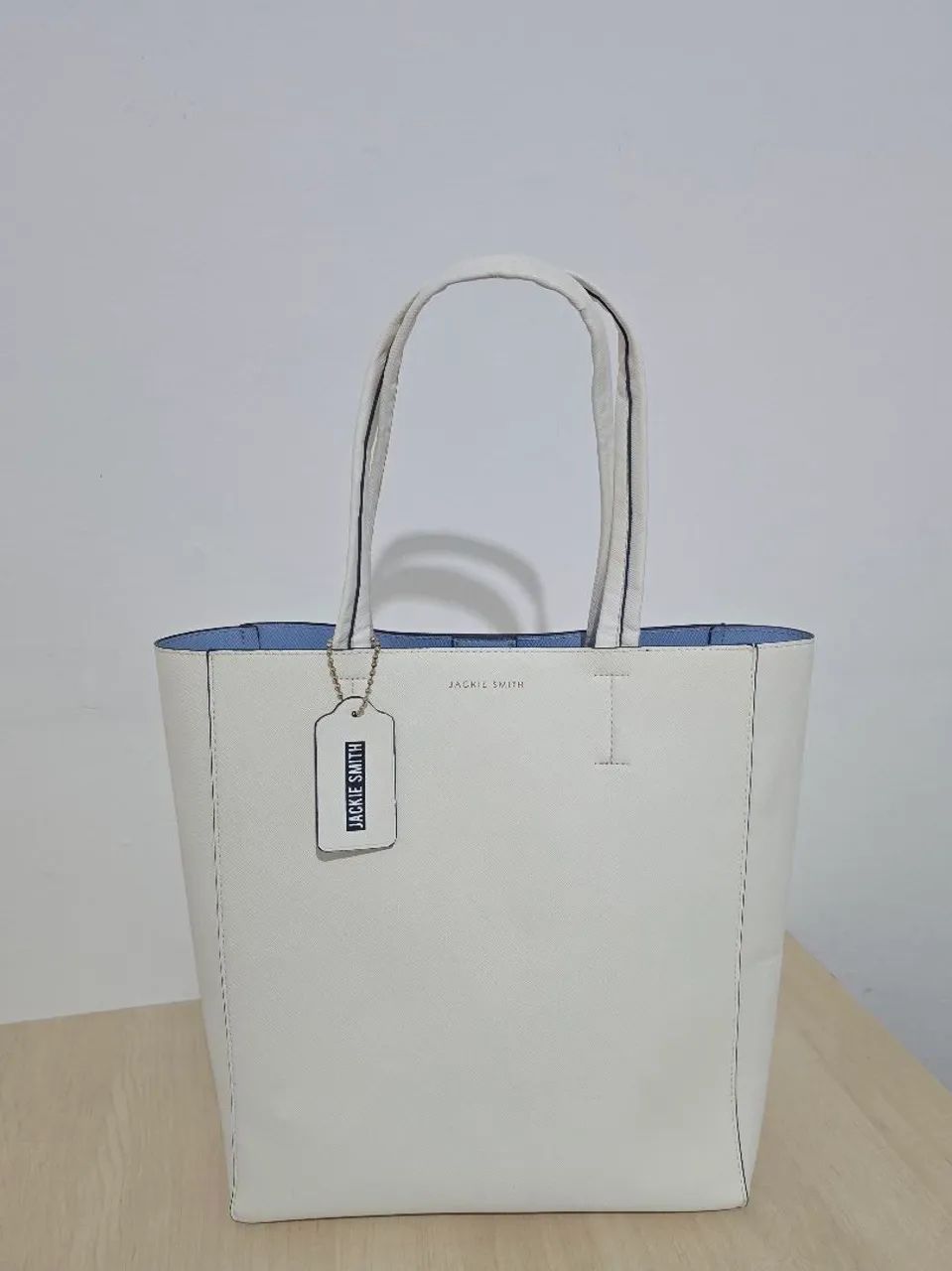 ?Bolsa Jackie Smith Tote em Couro Saffiano Branco - Original - Nova Sem Uso