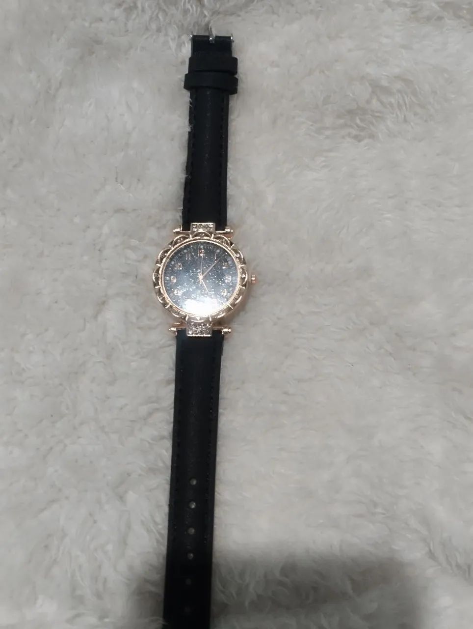 Relógio feminino sofisticado preto/diamante  - Foto 3