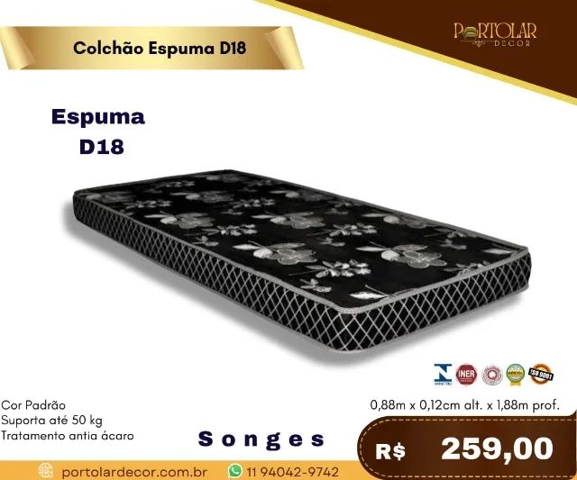 Colchão espuma Densidade 18 a pronta entrega 