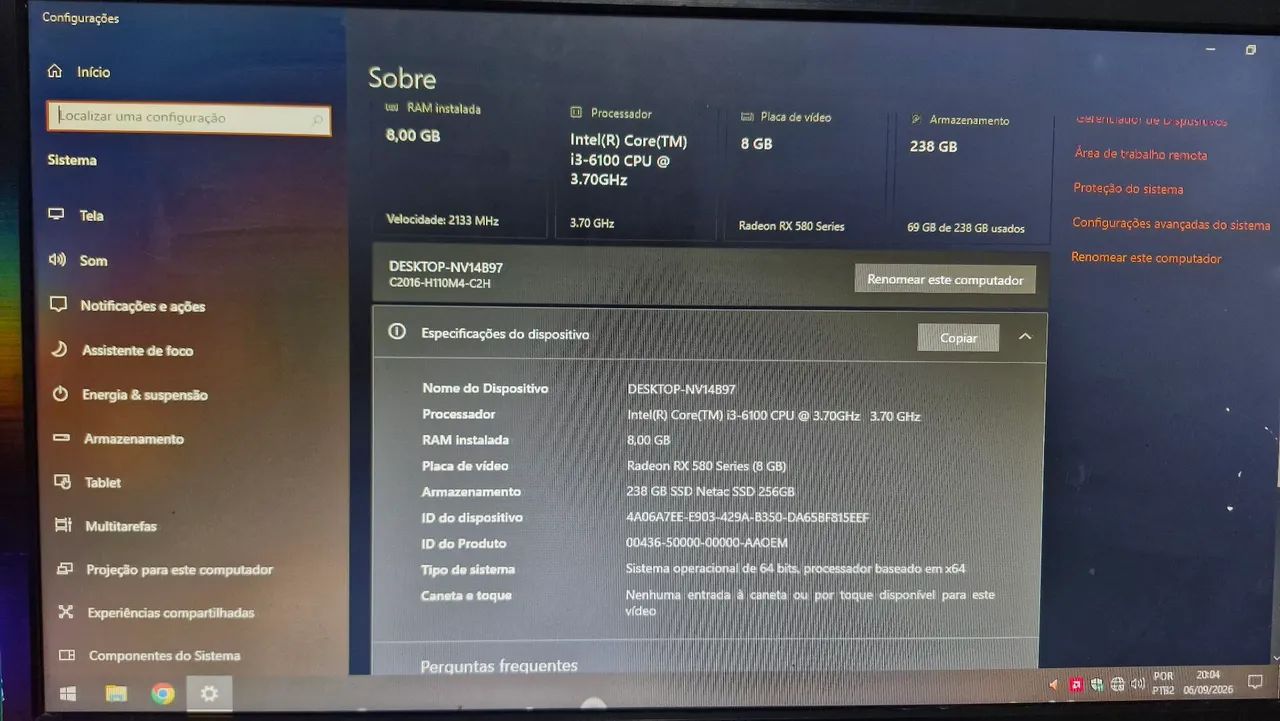 PC GAMER DDR4 COM RX 580 8GB - Foto 5