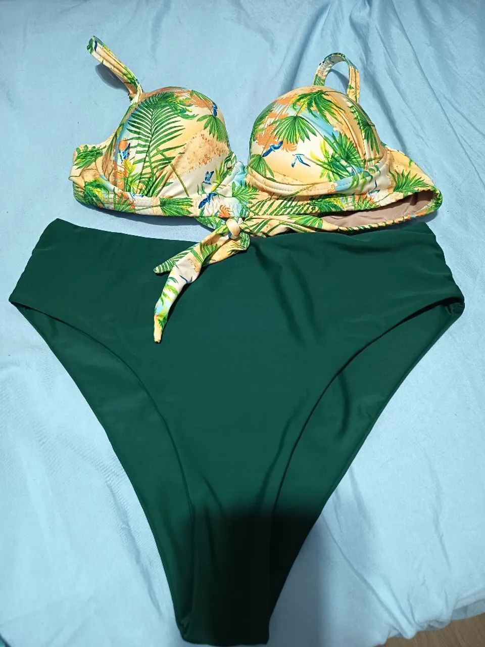 Biquíni plus size GG verde musgo com top bojo Novos - Foto 3