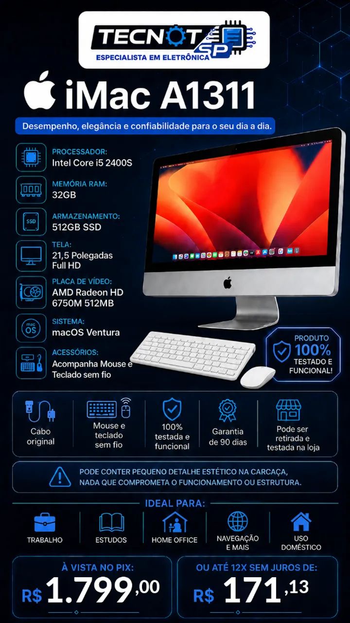 Apple iMac 21,5 i5 32GB SSD 500GB 