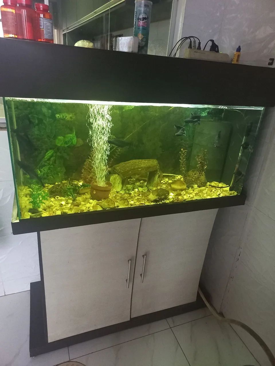 Móvel com aquário 