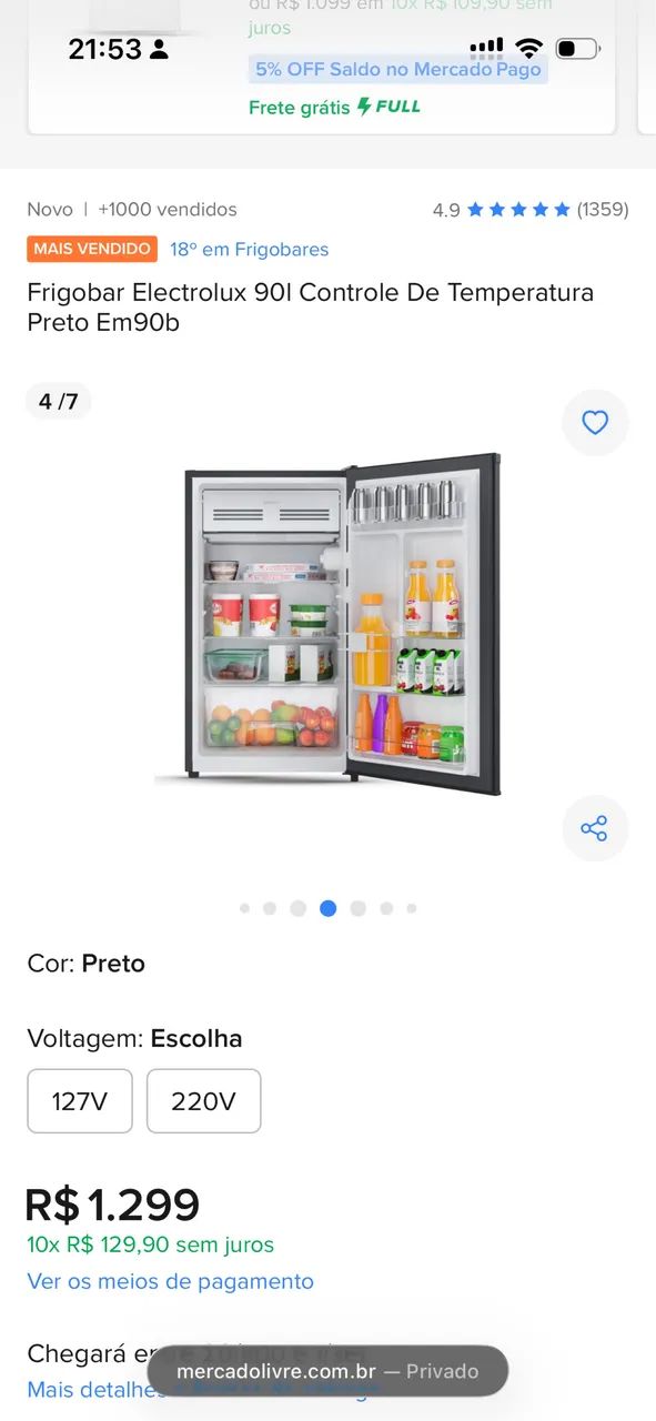 Frigobar NOVO 90L - Foto 2