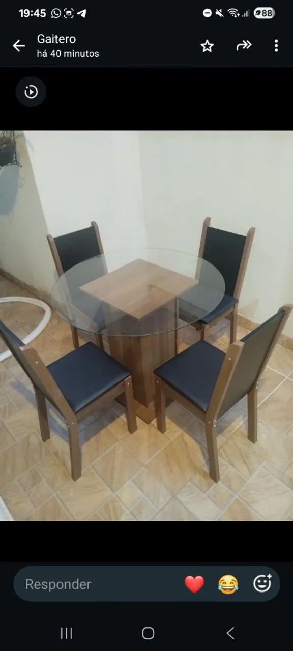 Mesa e 4 cadeias novo, sem uso - Foto 2