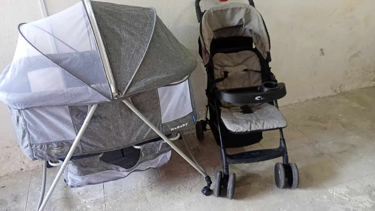Berço e carrinho de bebê por 600,00 - Foto 4
