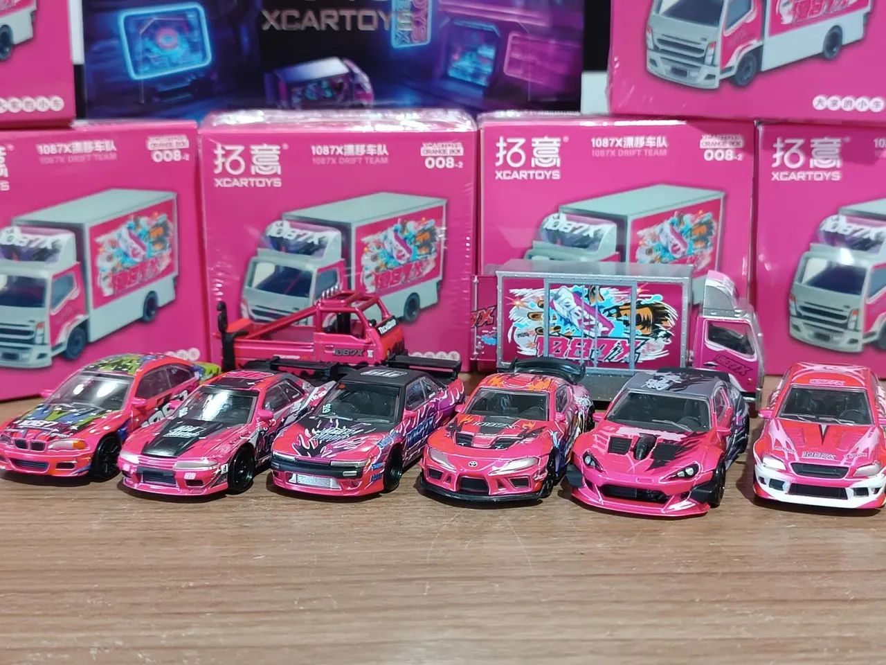 Miniaturas equipe drift box com 8 miniaturas 