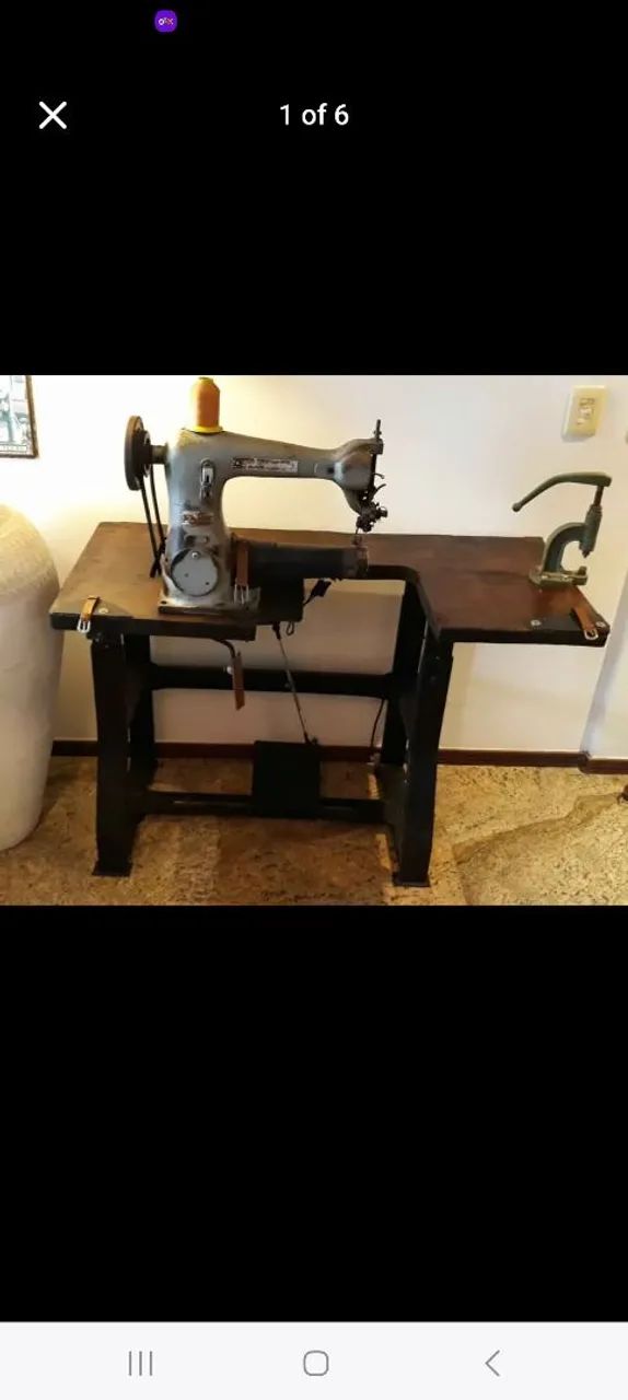 Maquina esquerda antigo marca Typical para costurar couro, calçados e....