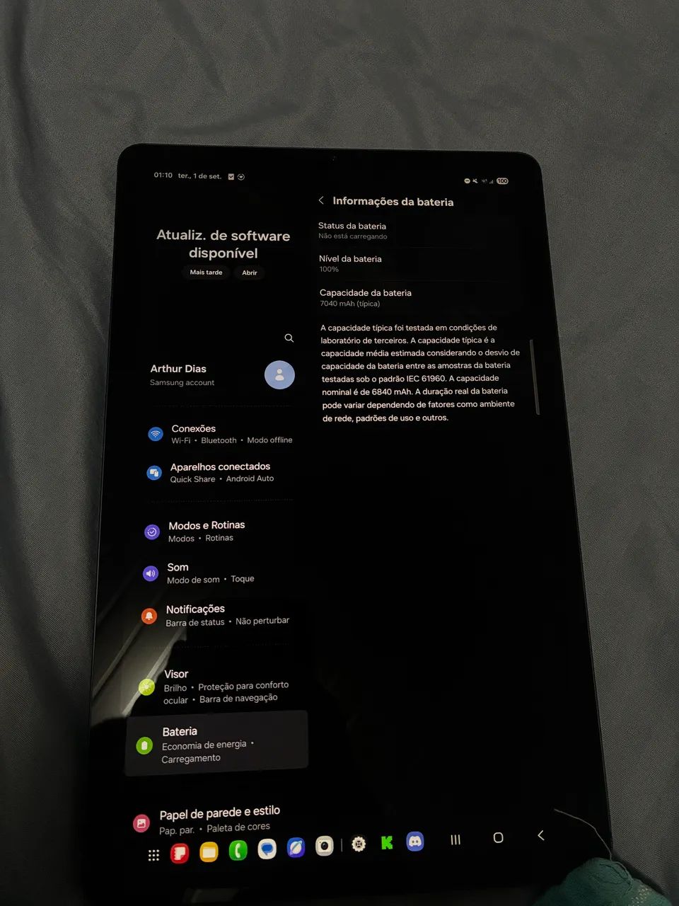 Tablet s6 lite novo em perfeito estado - Foto 5