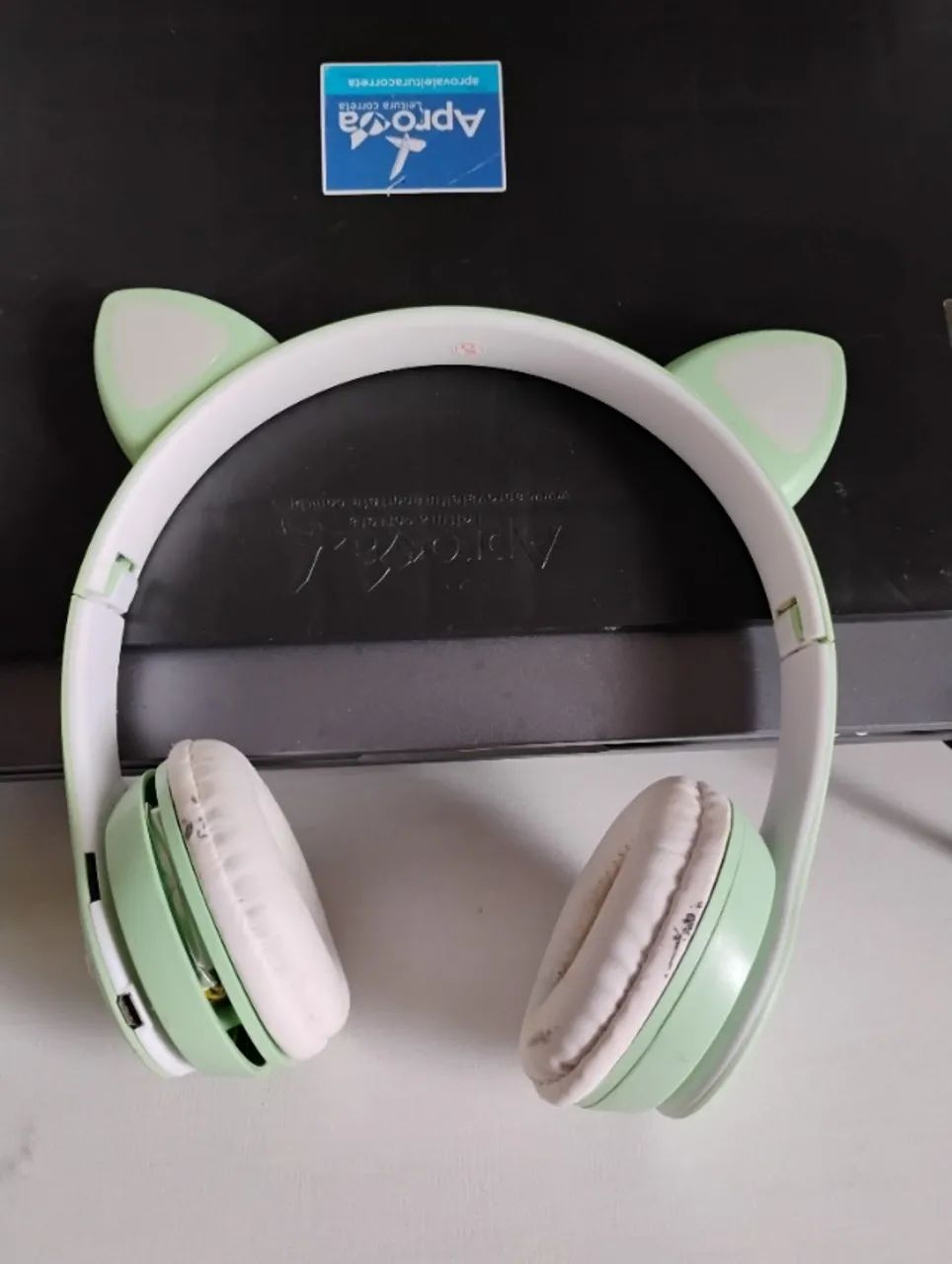 Headphone led gatinho verde - Foto 3