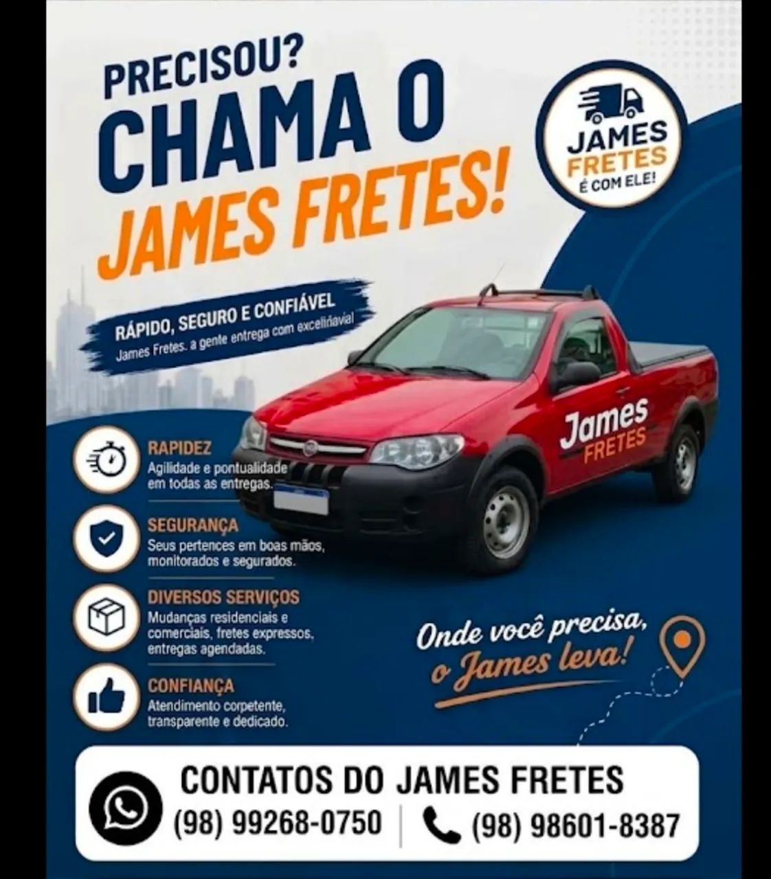 Faço fretes locais e intermunicipais 