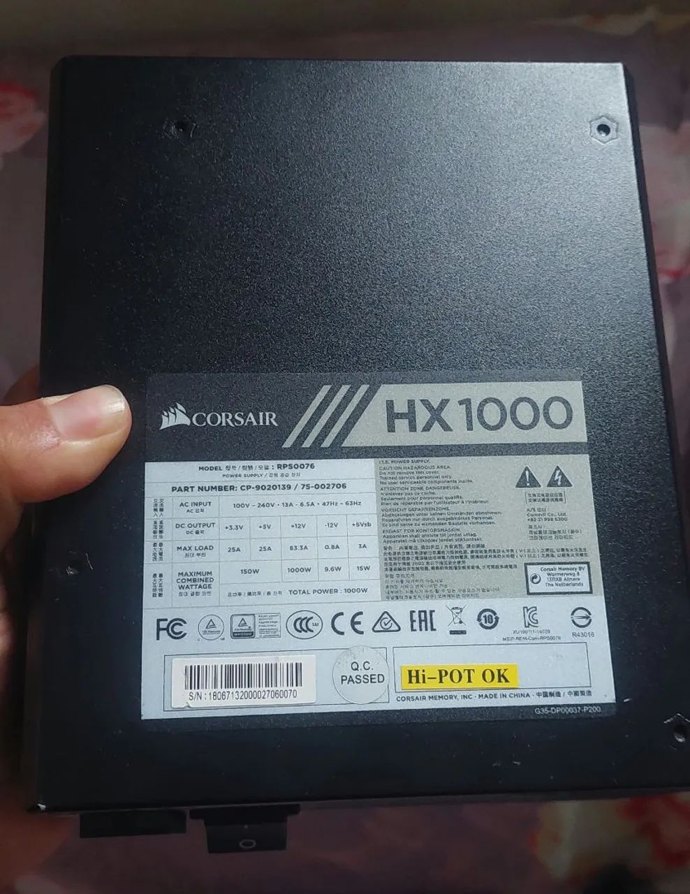Fonte Gamer Corsair hx1000 - Foto 3