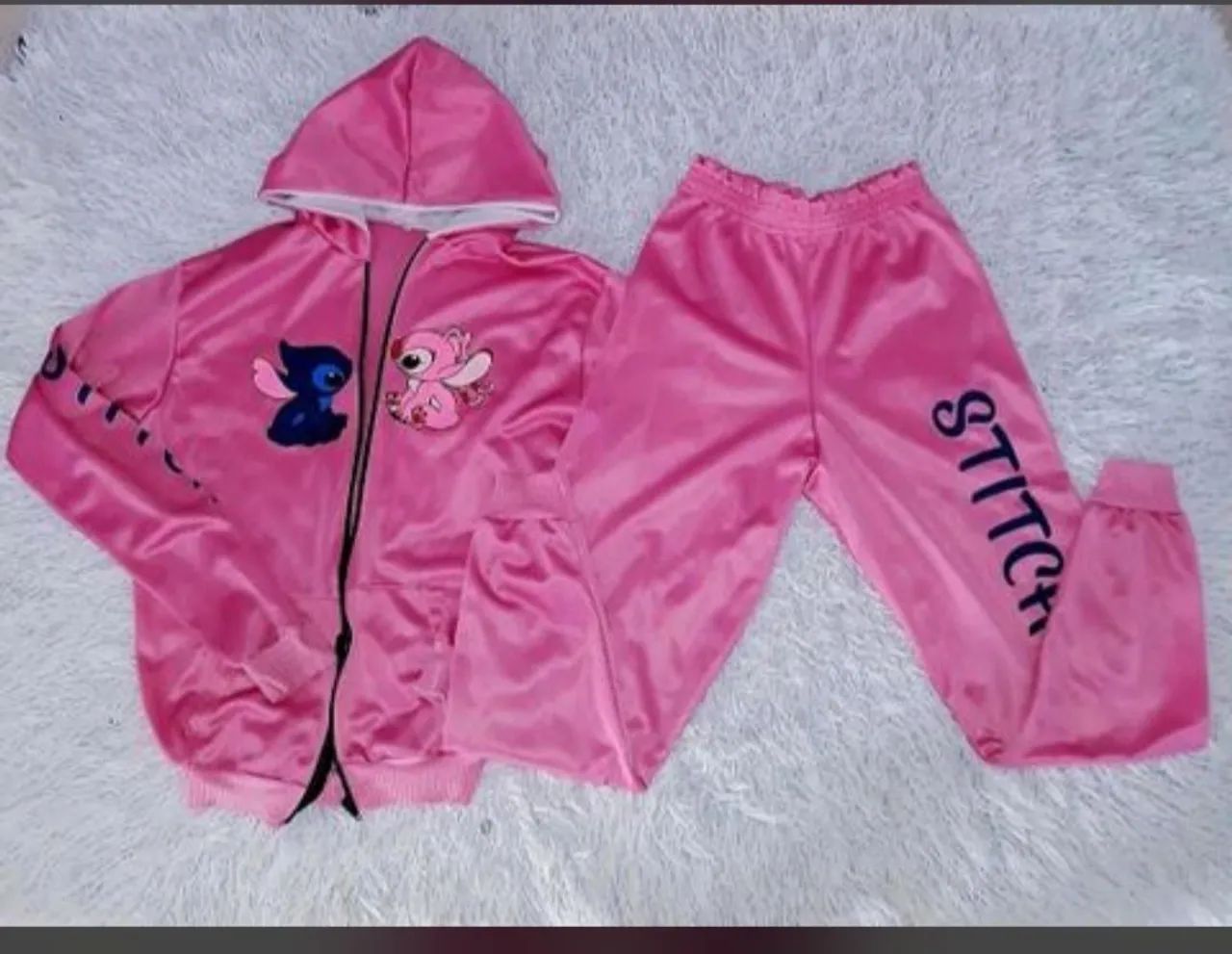 conjunto infantil stitch e angel rosa - Foto 2