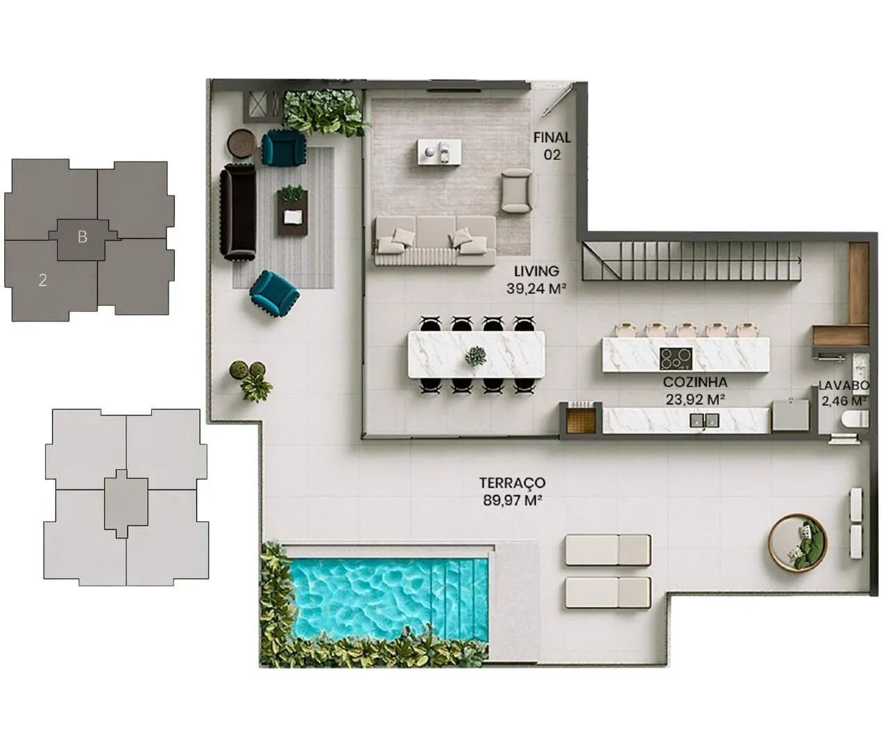 Cobertura duplex 351m², 4 suítes e terraço de 90m² com piscina - Foto 3