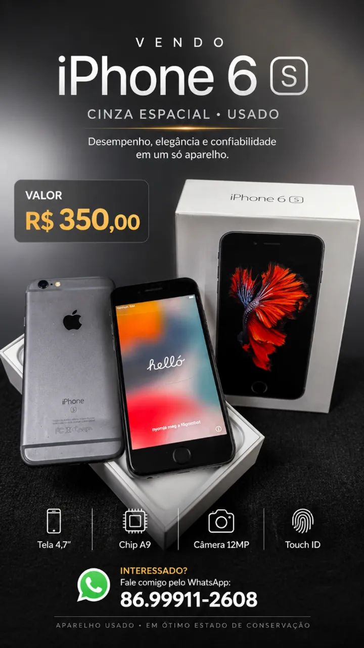 iphone 6s cinza espacial USADO