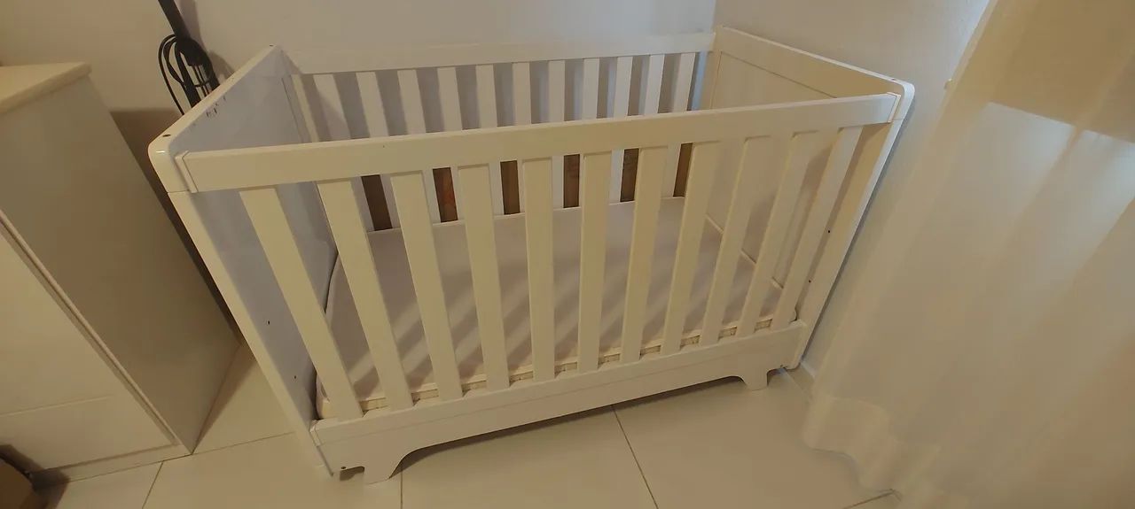Berço com colchão vira mini cama - Foto 3