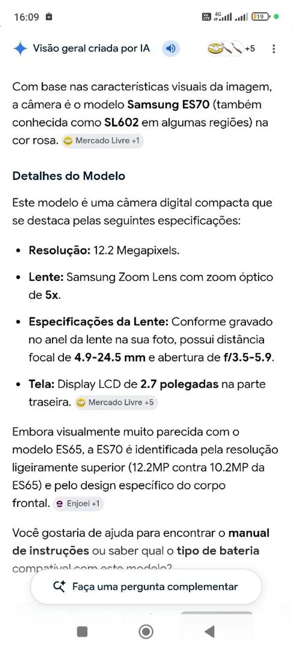 Câmera Samsung ES70  - Foto 2