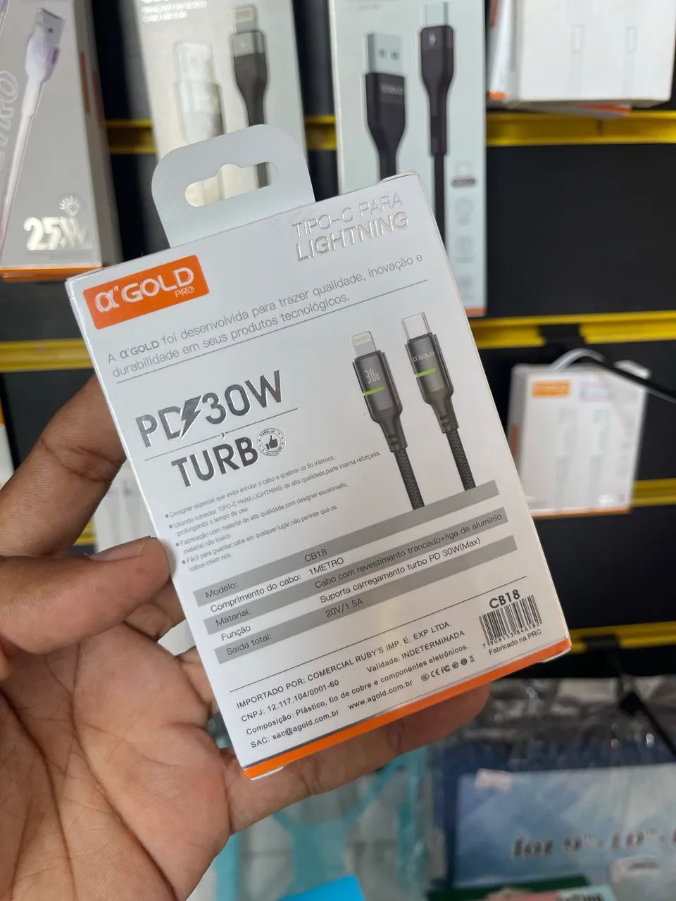 Cabo iPhone 30W Turbo do X ao 17 tipo C ou Light  - Foto 3
