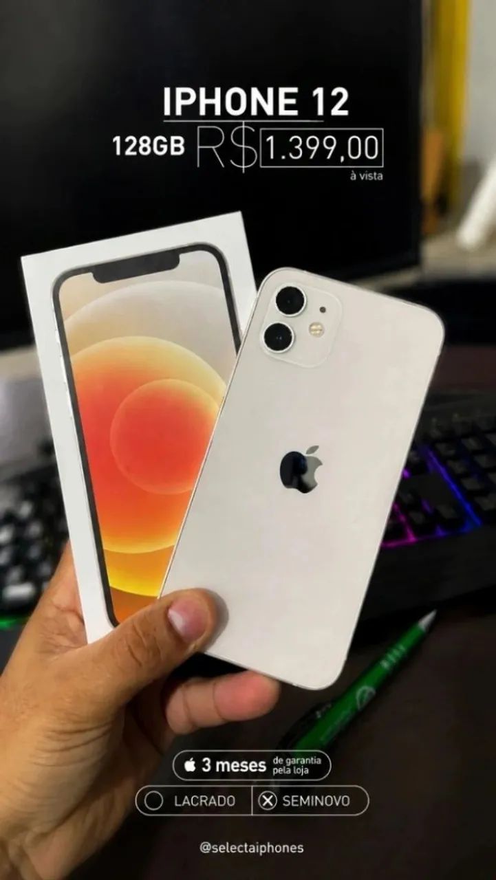 iPhone12 ホワイト　128GB Iphone 12 branco 128gb - Celulares e Smartphones - Simão Dias