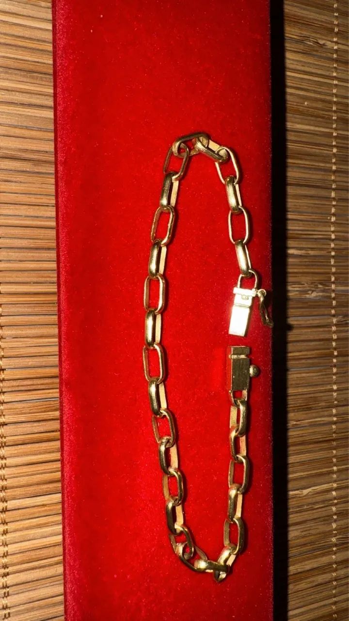 Pulseira de ouro 18k maciça 