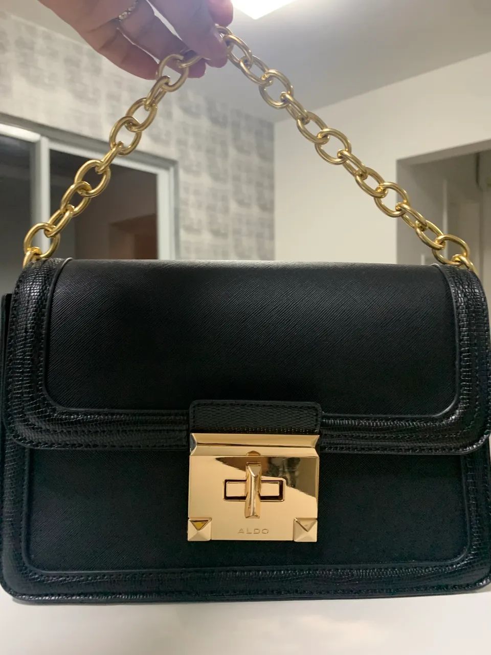 BOLSA ALDO PRETA COM ALÇA TRIPLA P - Foto 3