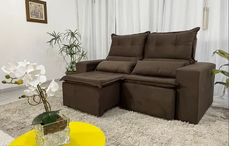 Sofá Retrátil e Reclinável Beatriz 1,90m  Pronta Entrega! - Foto 2