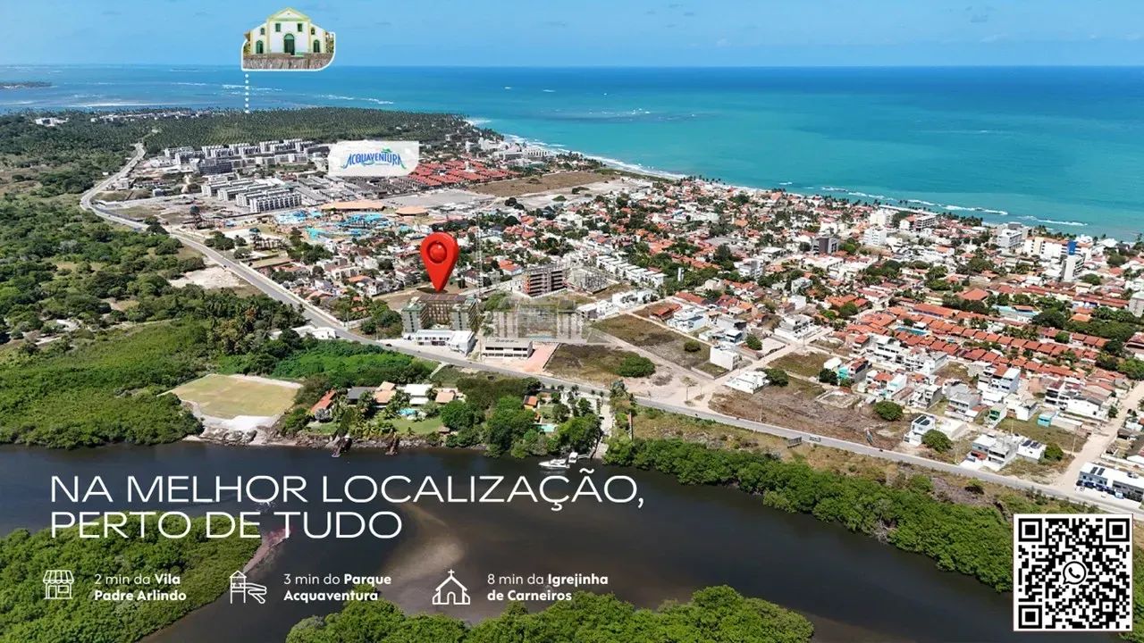 PRAIA DOS CARNEIROS - Flat 22 m² com 1 quarto lazer completo próximo ao parque aquático e  - Foto 5