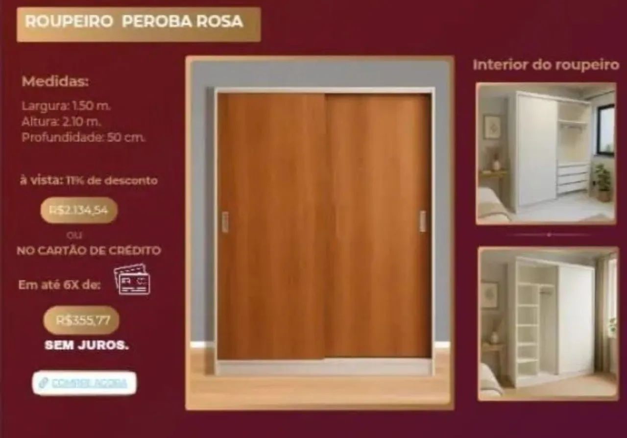 Roupeiro casal em mdf 