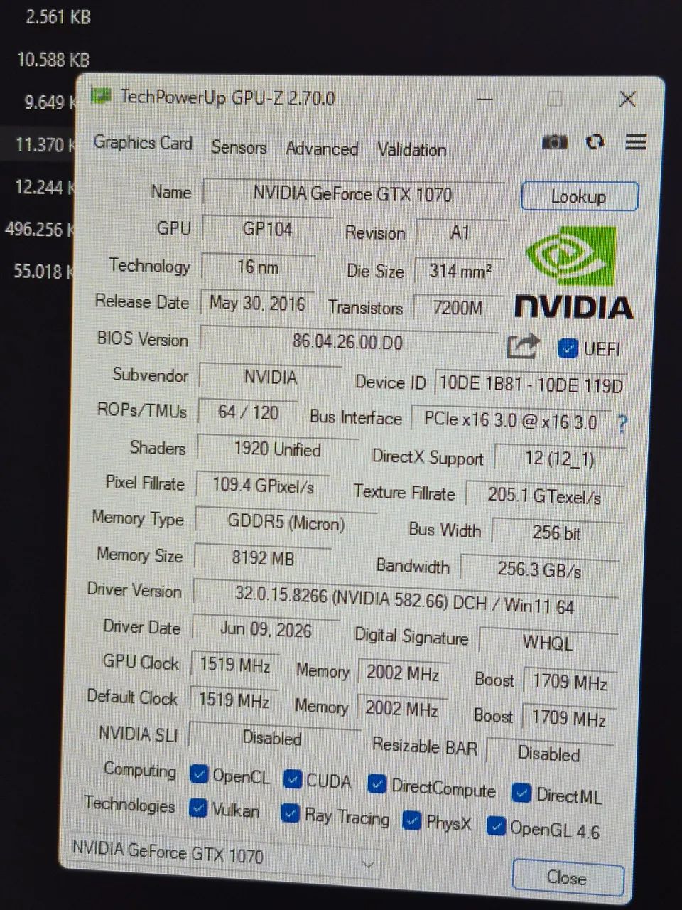 GALAX GeForce GTX 1070 EXOC Placa de vídeo  - Foto 5