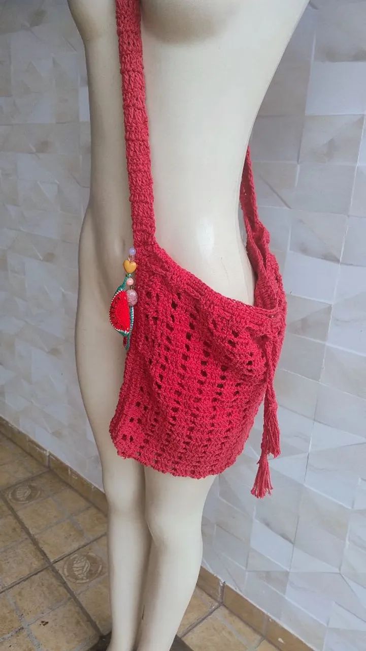 Bolsa crochê manual grande - Foto 3